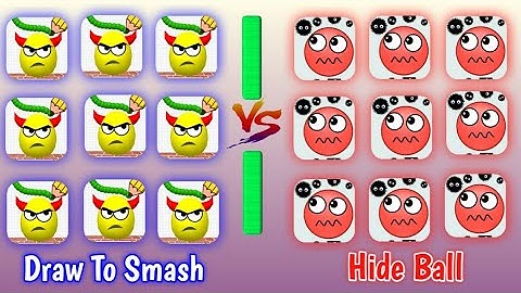 Draw To Smash V/S Hide Ball: Brain Teasers Gameplay🎮️  #puzzlegame #drawtosmash #hideball