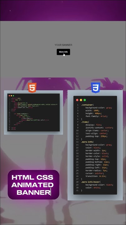 🌴Make a Website with a Stunning HTML CSS Animated Banner #html #css ...