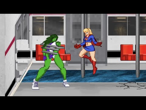 SHE-HULK vs SUPERGIRL! (Marvel vs DC Comics) Sprite Animation