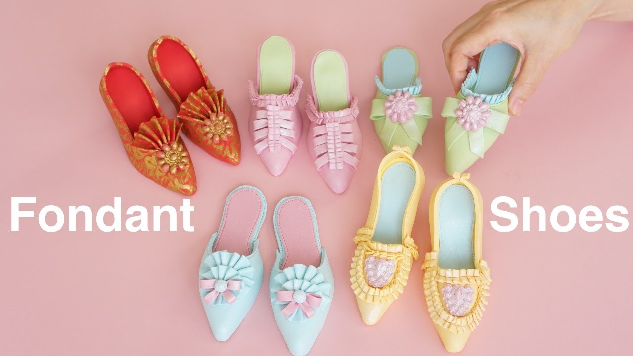 Beautiful Fondant Shoe Cake Toppers | Marie Antoinette Style 마리 앙트와넷 슈즈 폰던 케이크 토퍼