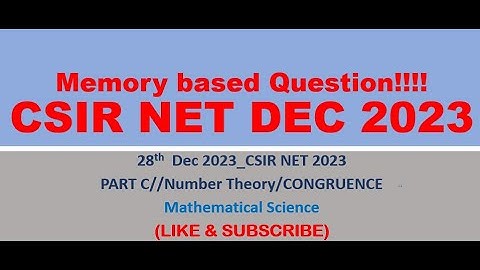 CSIR NET DEC 23 solution| Mathematical Science| number theory problem| System of linear congruence