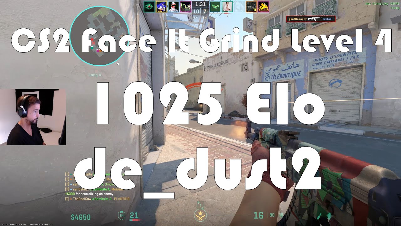CS2 Face-It Grind - Face-It Level 4 - 1025 Elo - de_dust2 - YouTube