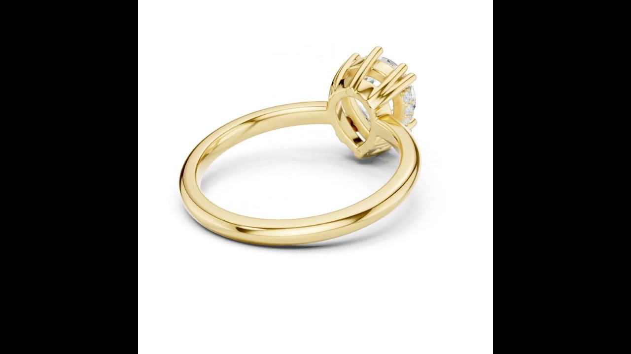 Pear Cut Hidden Halo Solitaire Wedding Ring