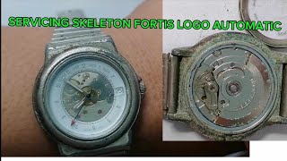 SERVICING SKELETON FORTIS LOGO AUTOMATIC SWISSMADE | SERVICING ETA MACHINE