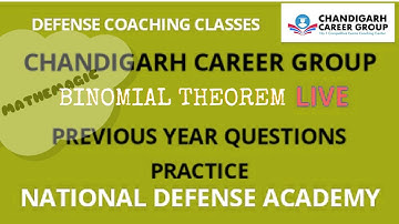 Binomial Theorem NDA PYQ ( 2016-2015) By Sandeep Sir | Chandigarh career group