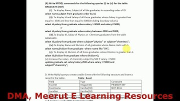 Revision of MySQL|Informatics Practices|Class XII|Mr. K. D.  Kaushik|DMA Meerut E Learning Resources