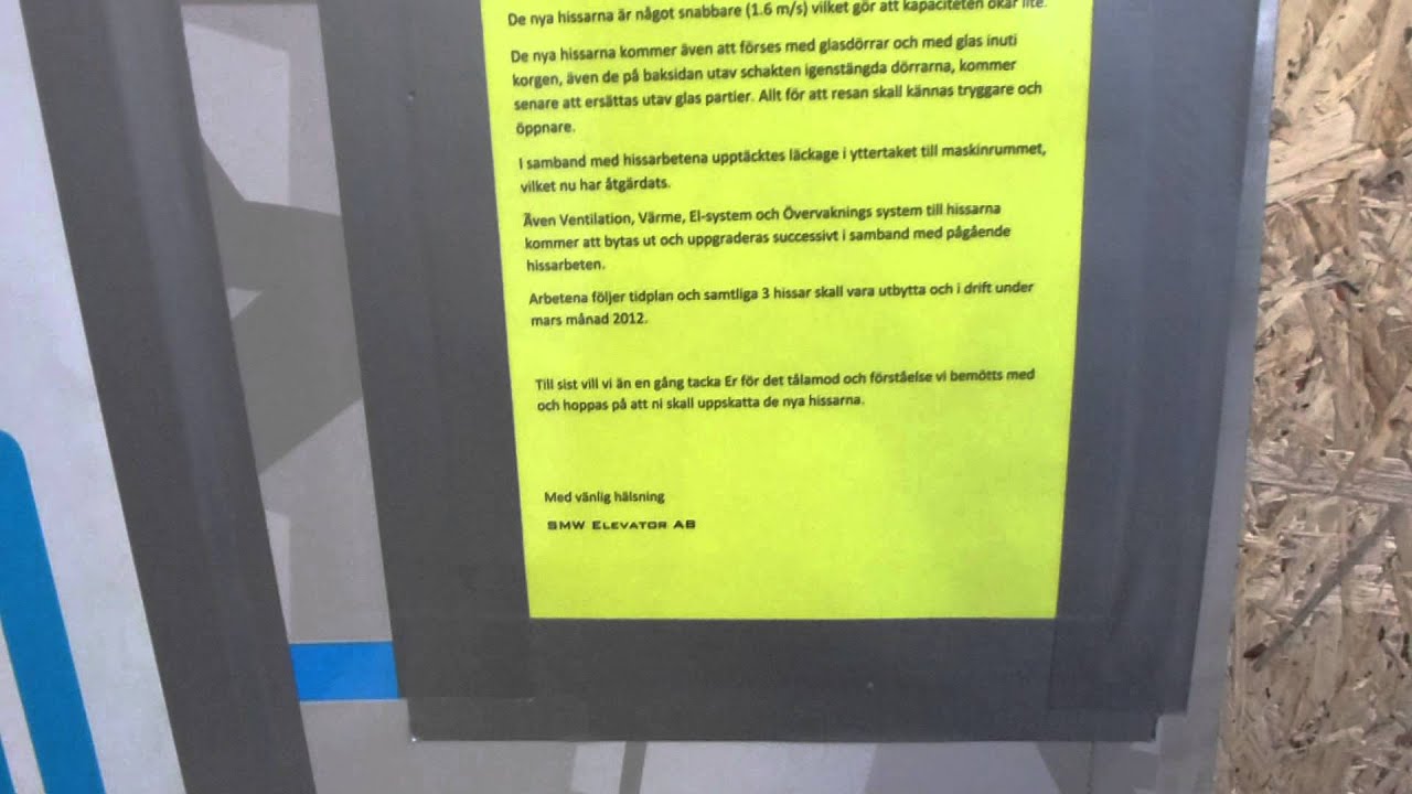 2011-12-22 Flohr-Otis to SMW Elevator Replacement Update @ Gärdet Metro Station