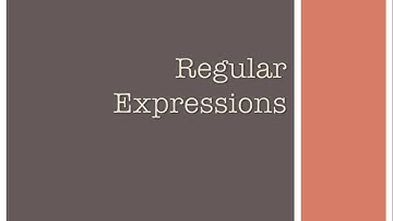 Regular Expressions - 1 - Introduction