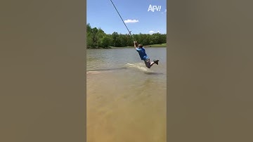 Rope Swings Never Fail to Disappoint!! 😂🌊#funny #afv #fall #fail