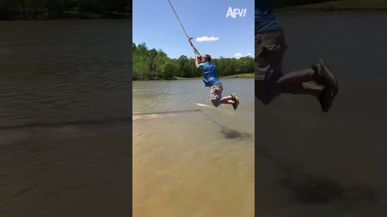 Rope Swings Never Fail To Disappoint Funny Afv Fall