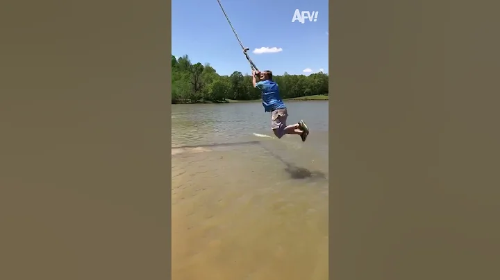 Rope Swings Never Fail to Disappoint!! 😂🌊#funny #afv #fall #fail