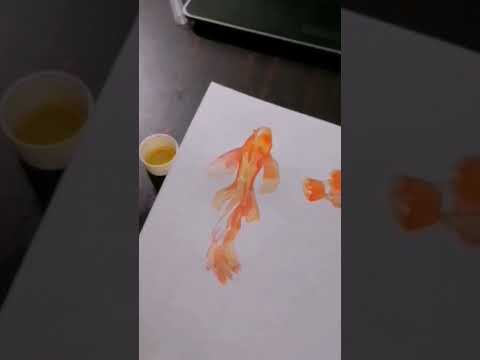 Painting tiny koi