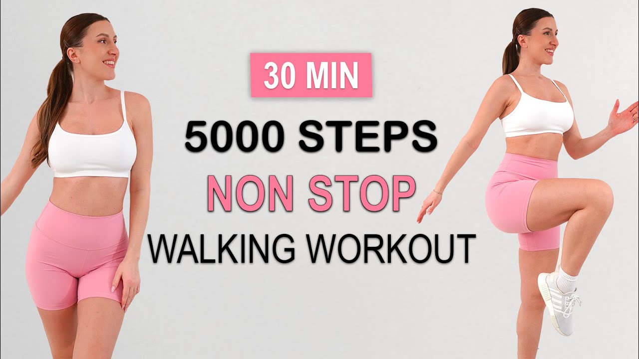 5000 STEPS IN 30 MIN - WALKING FAT BURN - Lose Weight and Have Fun | No Repeat, No Jumping, Sweaty