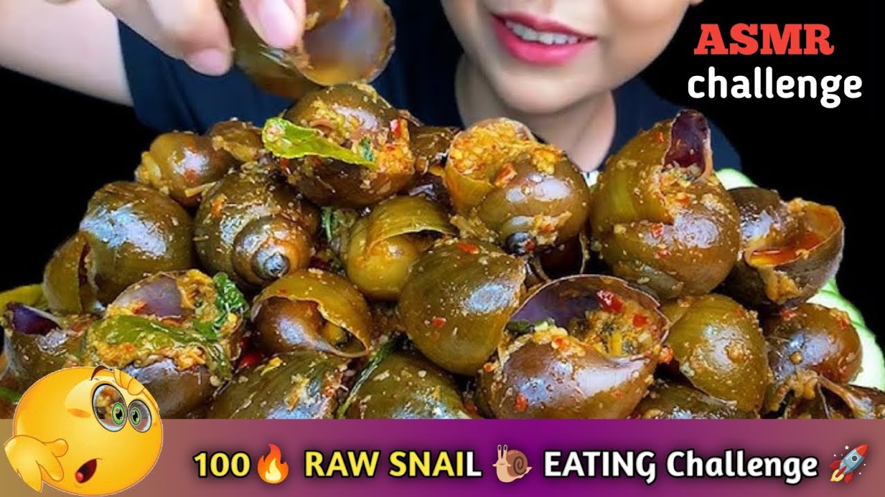 🤔100 RAW SNAIL 🐌 Eating Challange Video 🔥🚀
