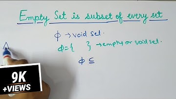 Why Empty set is subset of every set Hindi