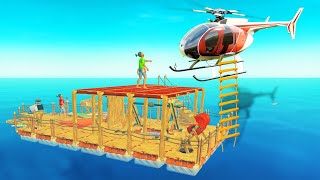 HELICOPTER CAME TO RESCUE US! (Raft) screenshot 4