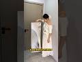 This acrylic full-length#mirror features a self-adhesive design#requiring no tools#to easily attach.