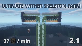 Minecraft Ultimate Wither Skeleton Farm 37 skulls/min (Dual dimension)