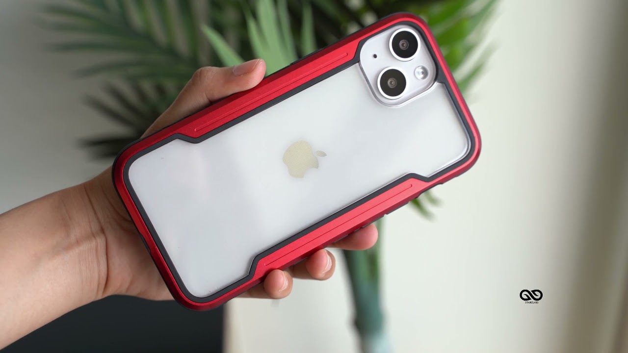 Red tactical defense case for iPhone 13 and 13 mini