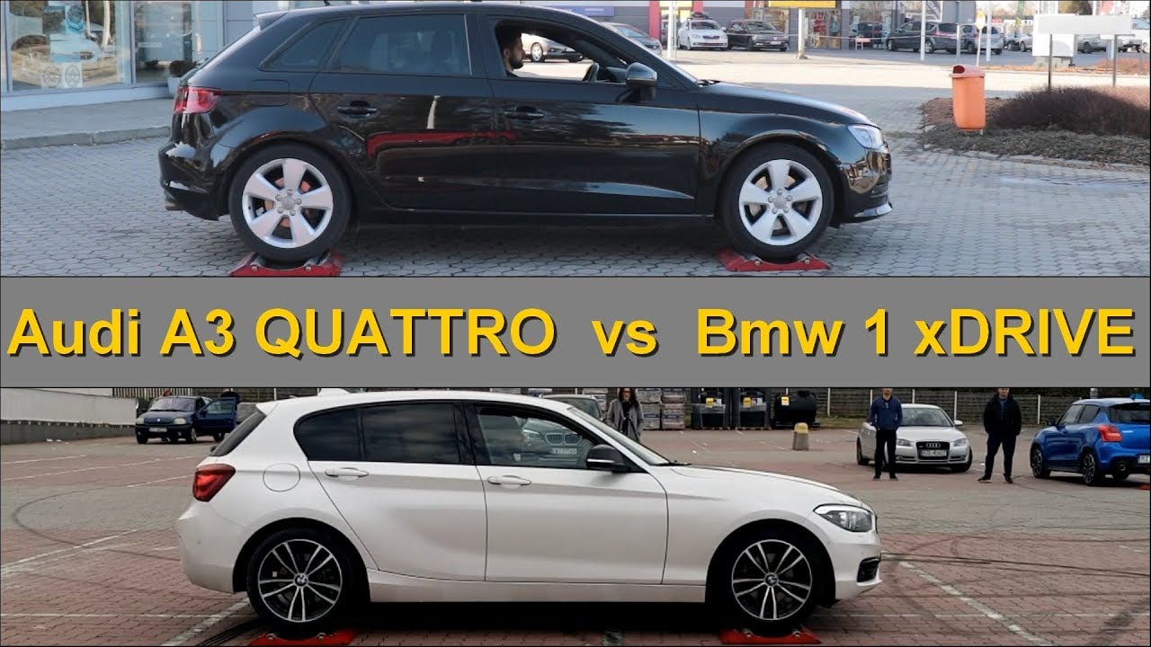 Audi A3 Quattro Vs Bmw 1 Xdrive 4x4 Test On Rollers Youtube