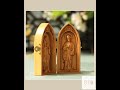 Virgin Mary and Saint Joseph Catholic Diptych Handmade Christian Gift Holy Family Wood Art for Ho...