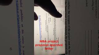 MBA project proposal approval letter ignou mba students MMPP 001