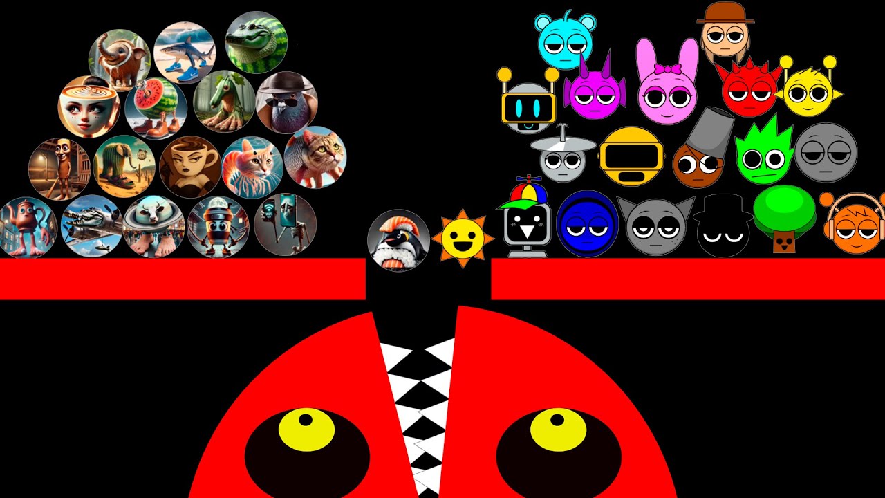 Italian Brain Rot Vs Sprunki Survival Marble Race In Algodoo