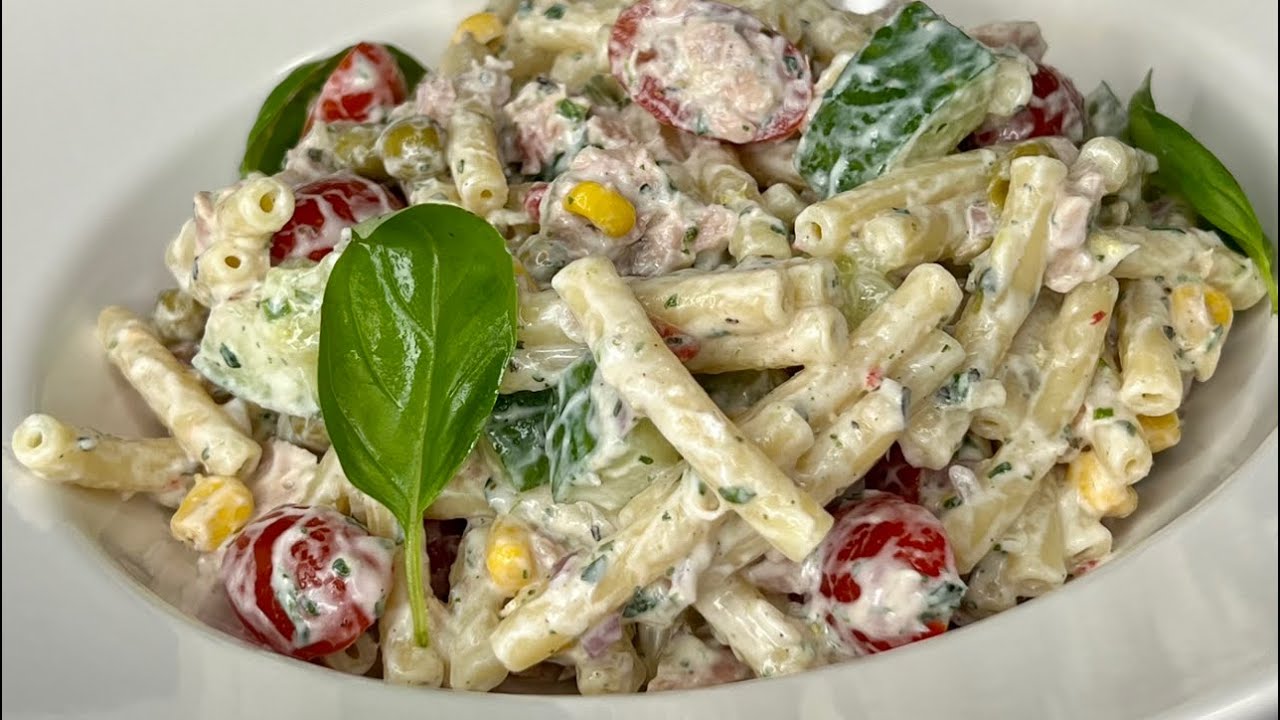 Salade de pâtes au thon recette vinaigrette à la crème /salade fraîcheur