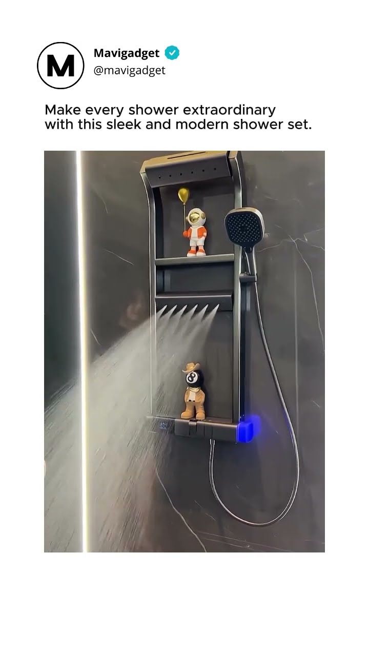 Modern LED Digital Display Thermostatic Piano Keys Shower Set ✅ Product Link in Bio (# 2028 )
