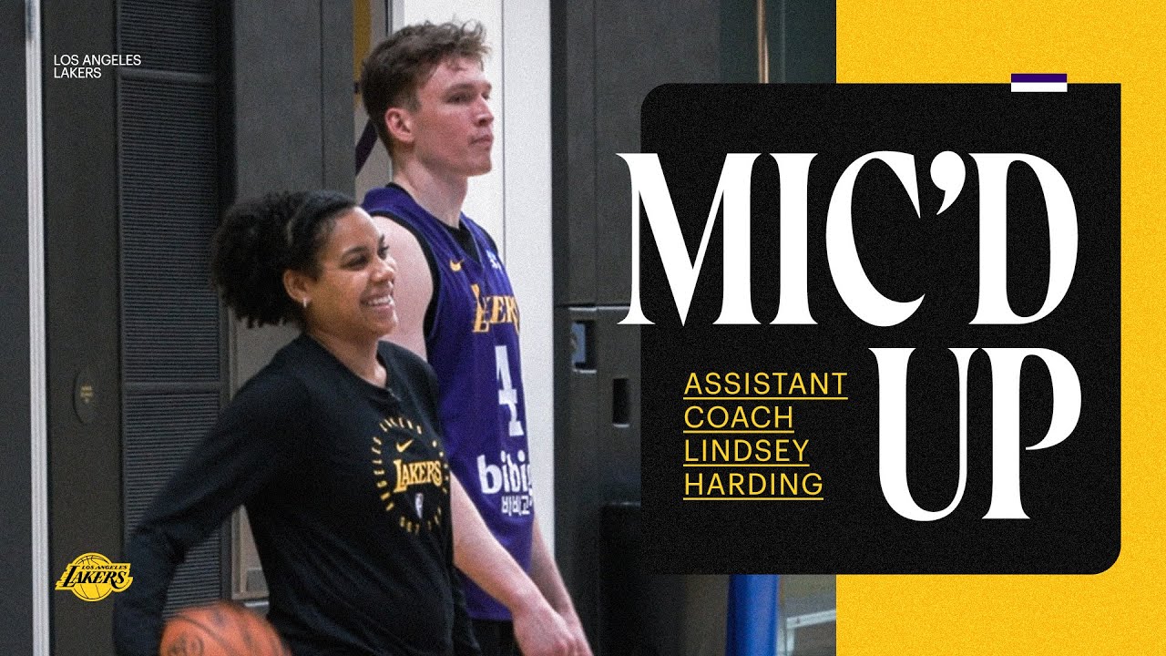 MIC'D UP at Lakers Practice with Asst Coach Lindsey Harding - YouTube