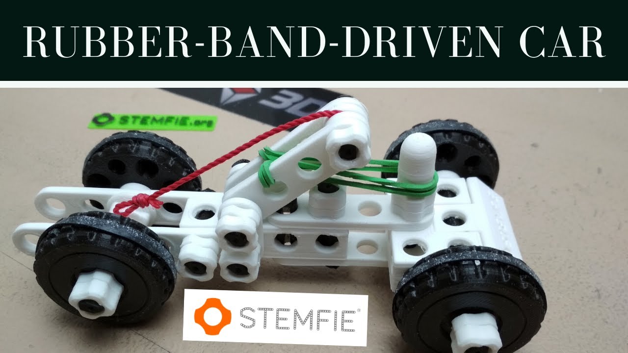 Stemfie - 3D printed Rubber-band-driven car - YouTube