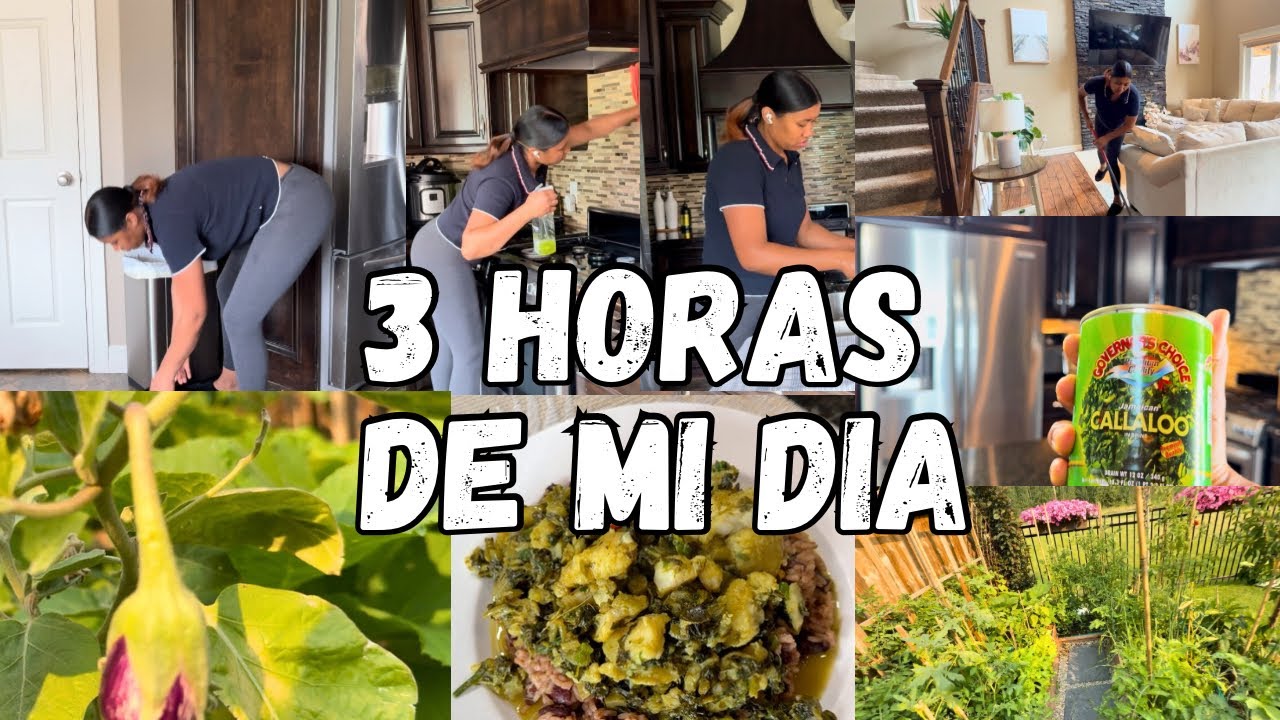 Cocino una verdura de jamaica para mi marido. Voy al huerto por vegetales y luego limpio la casa