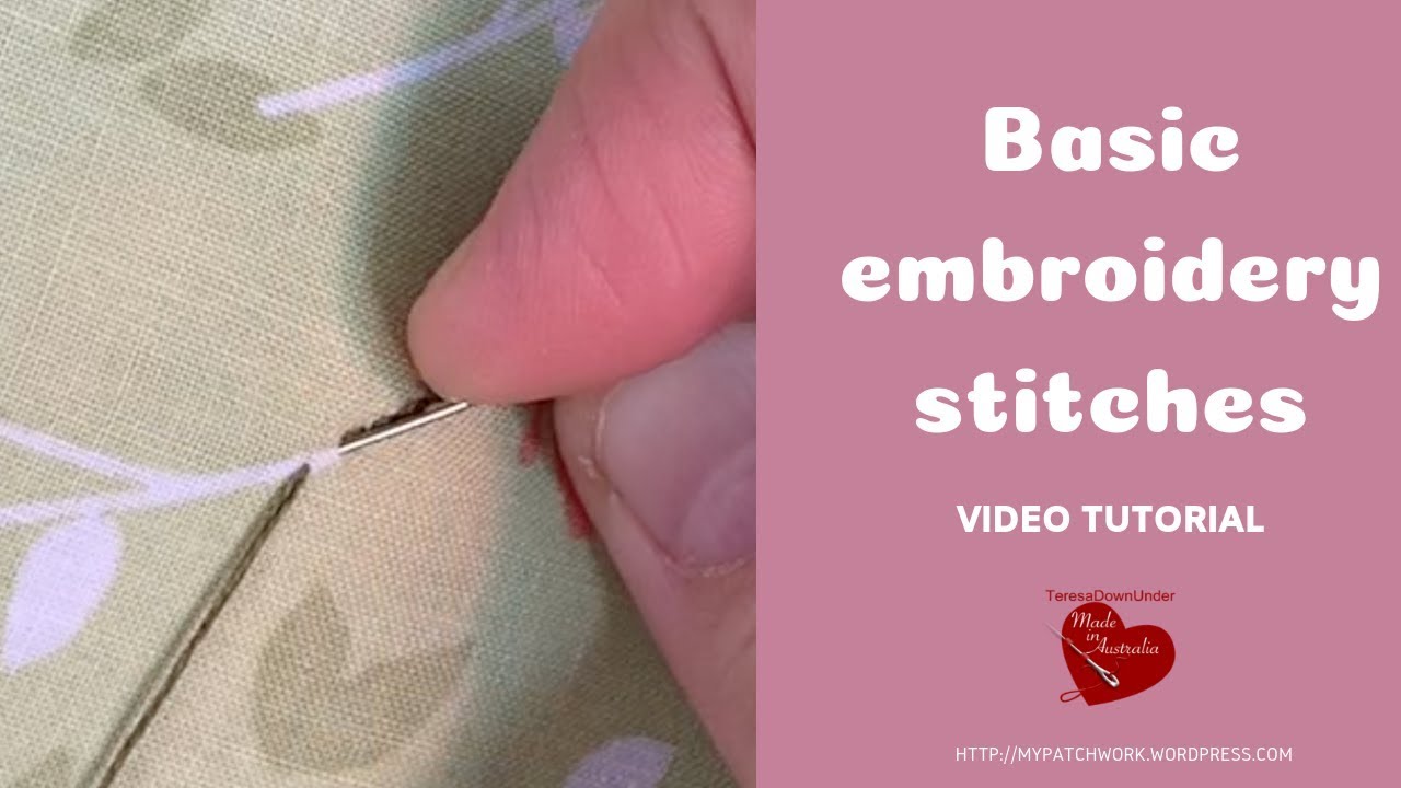 Basic embroidery stitches - YouTube
