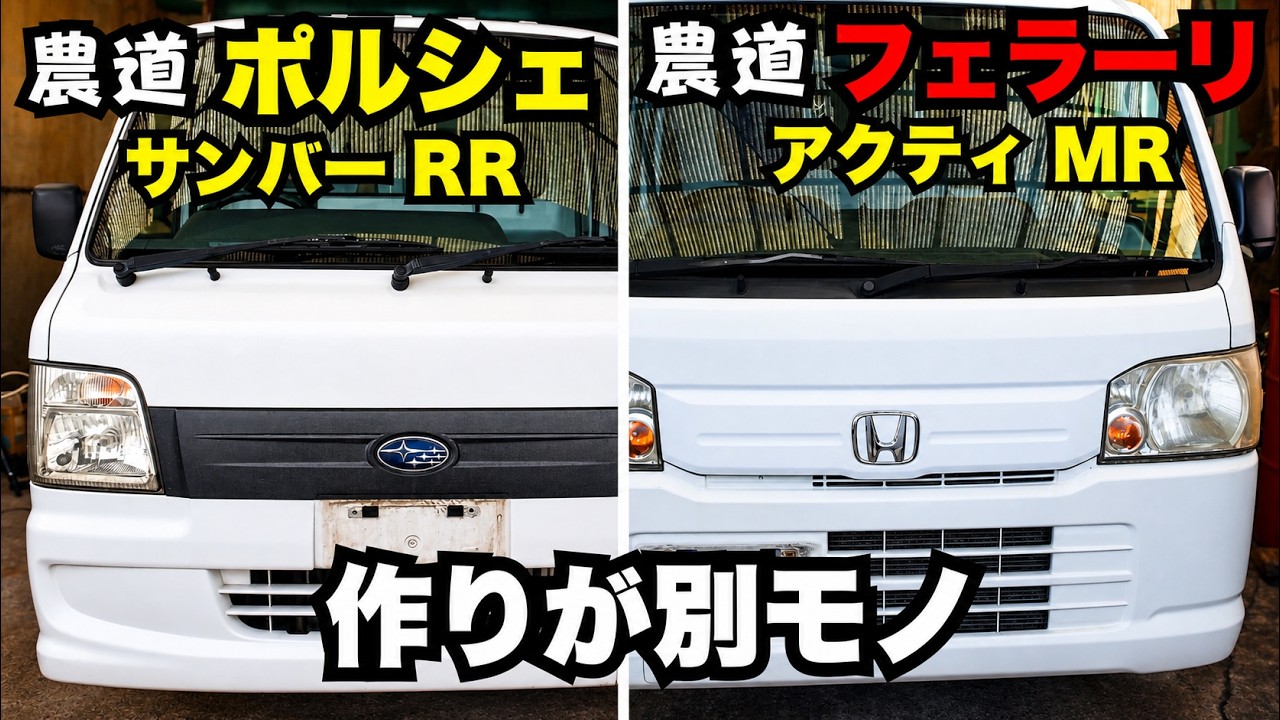 同じ軽トラでこの差。農道ポルシェvsフェラーリ|サンバーとアクティは別モノだった