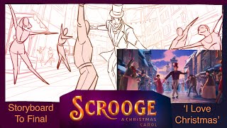 SCROOGE - ANIMATED MOVIE - I LOVE CHRISTAMS - SONG - STORYBOARD To FINAL Comparison