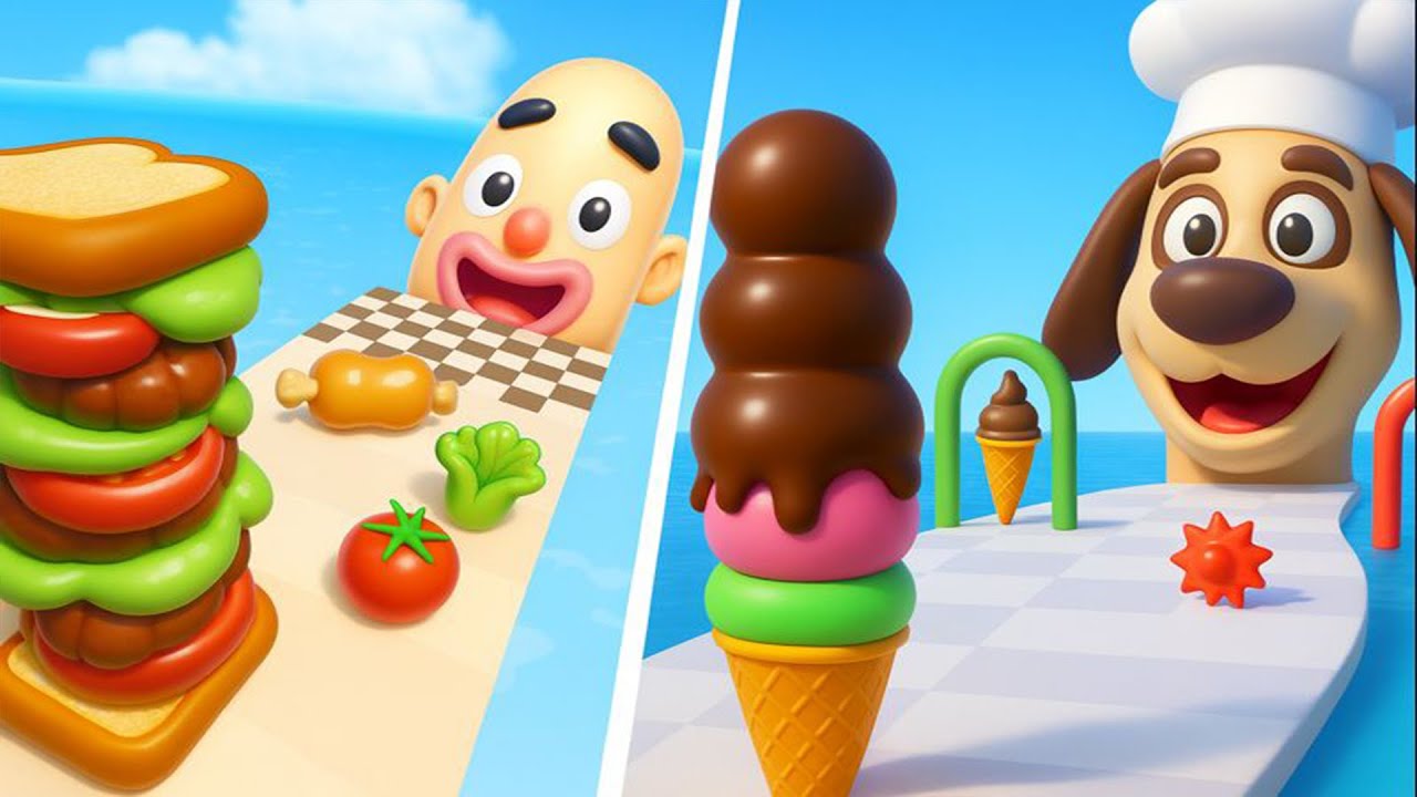 Sandwich Runner 🆚 Stacky Ice Cream Runner🌻🧿🌺🌈Max Levels Walkthrough Android IOS Update Gameplay70440