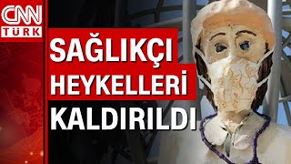 Denizlide Merkezefendi Belediyesinin Sağlıkçılara Ithafen Inşa Ettikleri Heykeller Kaldırıldı