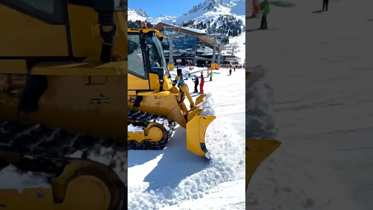 Snow Grooming at Ski Resort Base