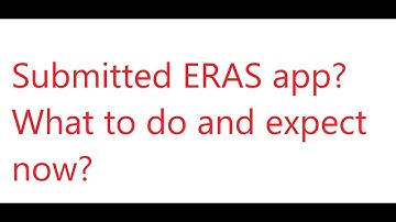 Submitted ERAS application? What to do now? Part 1