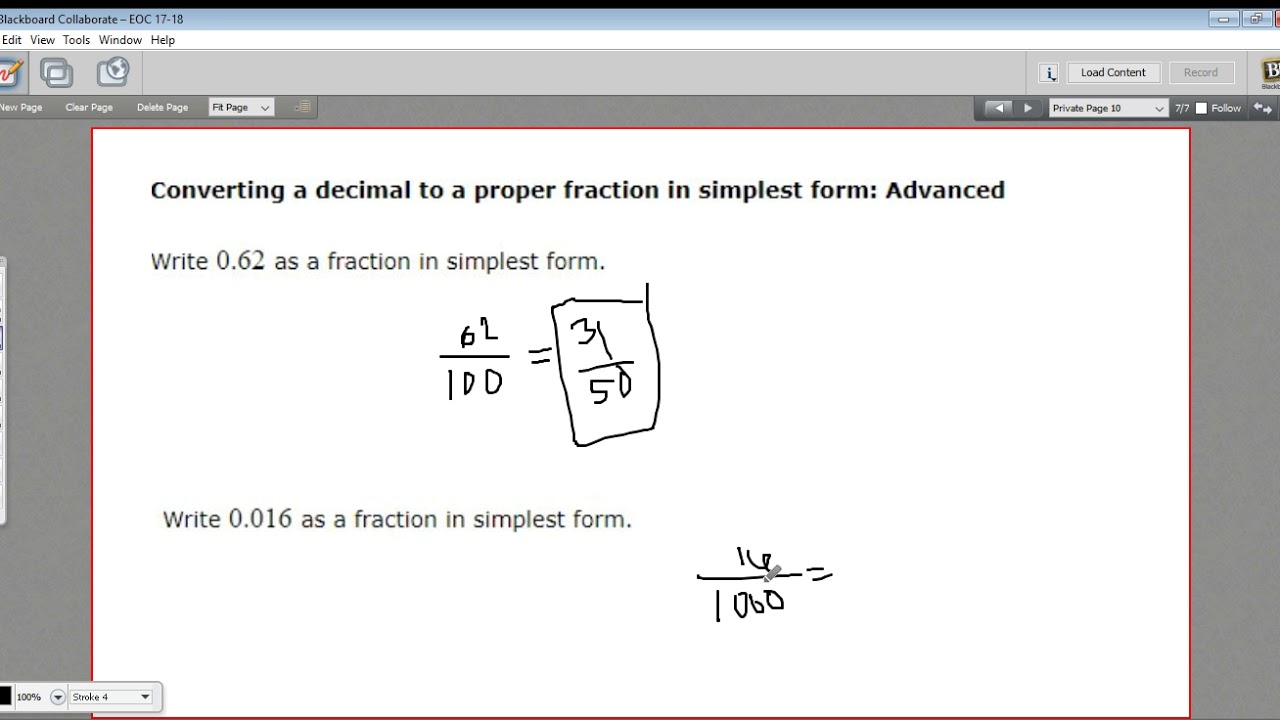 converting a decimal to a fraction in simplest form advanced youtube convert fraction to simplest form