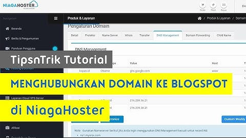 Cara Menghubungkan domain ke blogspot di NiagaHoster