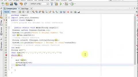 Java program for decimal to octal conversion