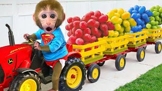 Bebé Mono BonBon se convierte en brujo y hace un pastel dulce y rico en casa - MONO BONBON ESP