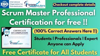 Scrum Master Professional Certification |  Scrum Agile Certificate | Free Scrum Certificate