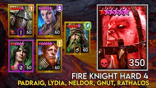 Fire Knight 4 Hard - Padraig, Lydia, Neldor, Rathalos, Gnut | Raid Shadow Legends Guide