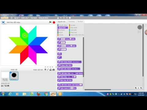 Lập trình Scratch vẽ hình hoa tuyệt đẹp từ các hình thoi nhiều màu sắc