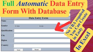 Full Automated Data Entry User Form in Excel | No VBA/ in Amharic
