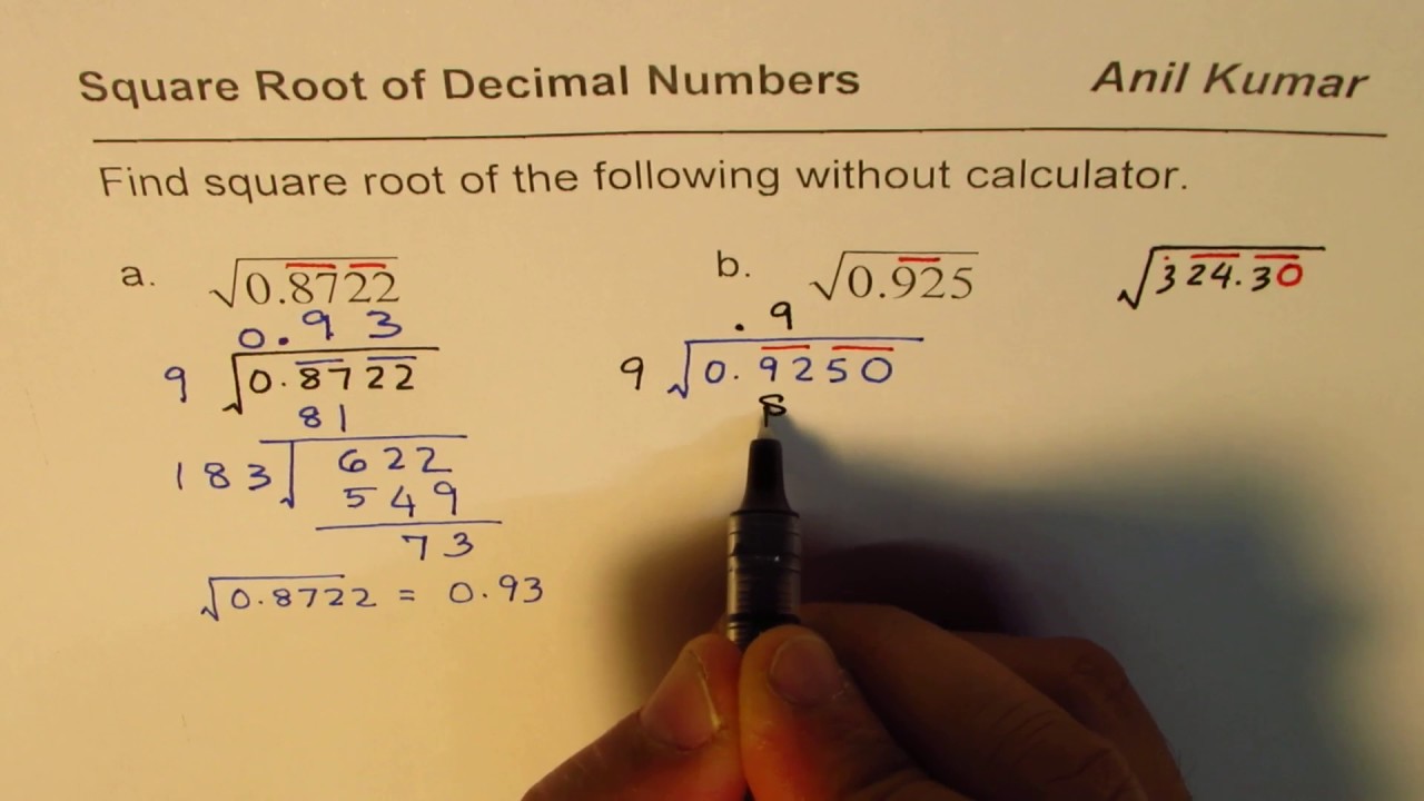 square-root-of-decimal-numbers-without-calculator-youtube