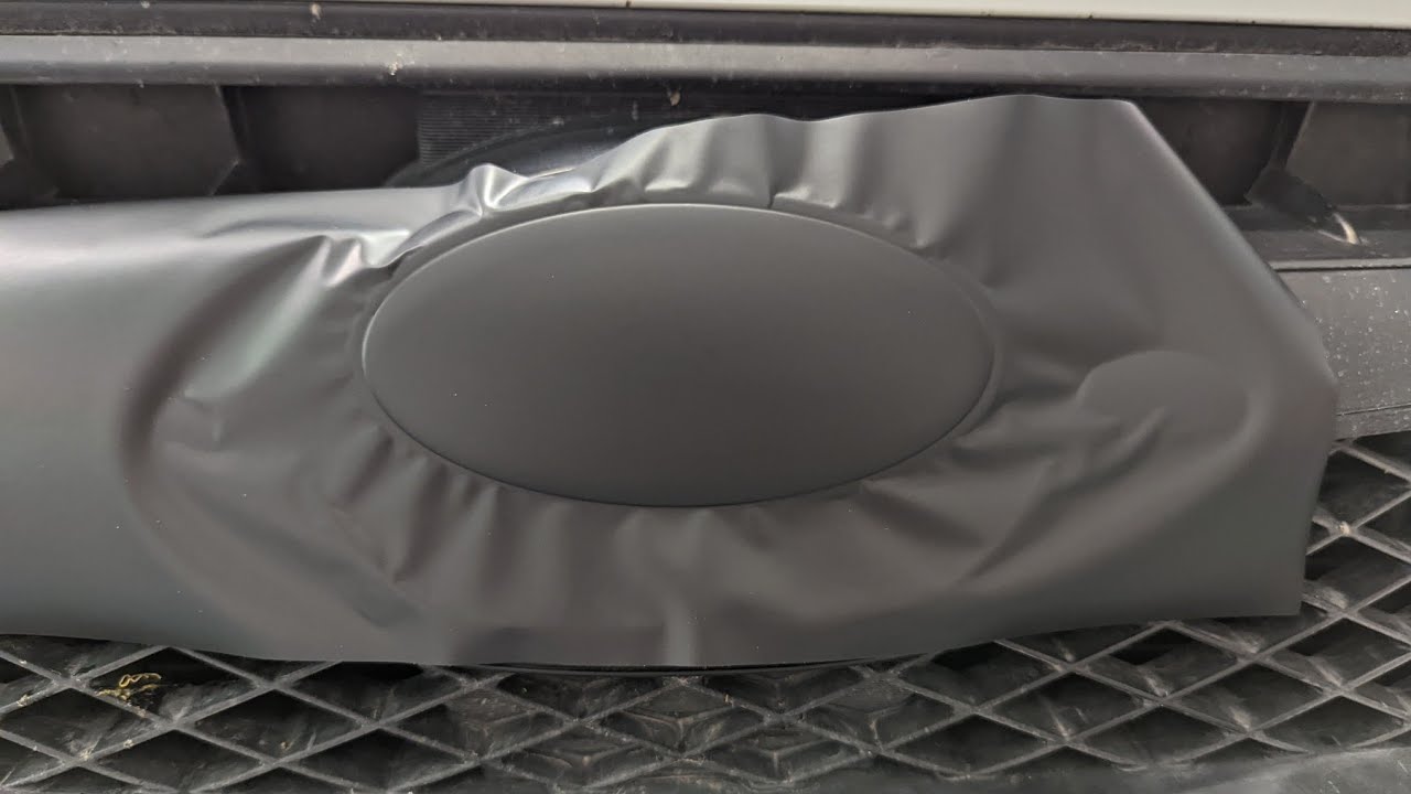 Subaru emblem wrapped and Mandalorian helmet decal applied