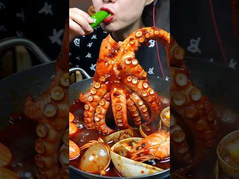 ASMR MUKBANG Spicy Octopus Tentacles With Green Chili Extreme Crunchy Eating Sounds Asmr